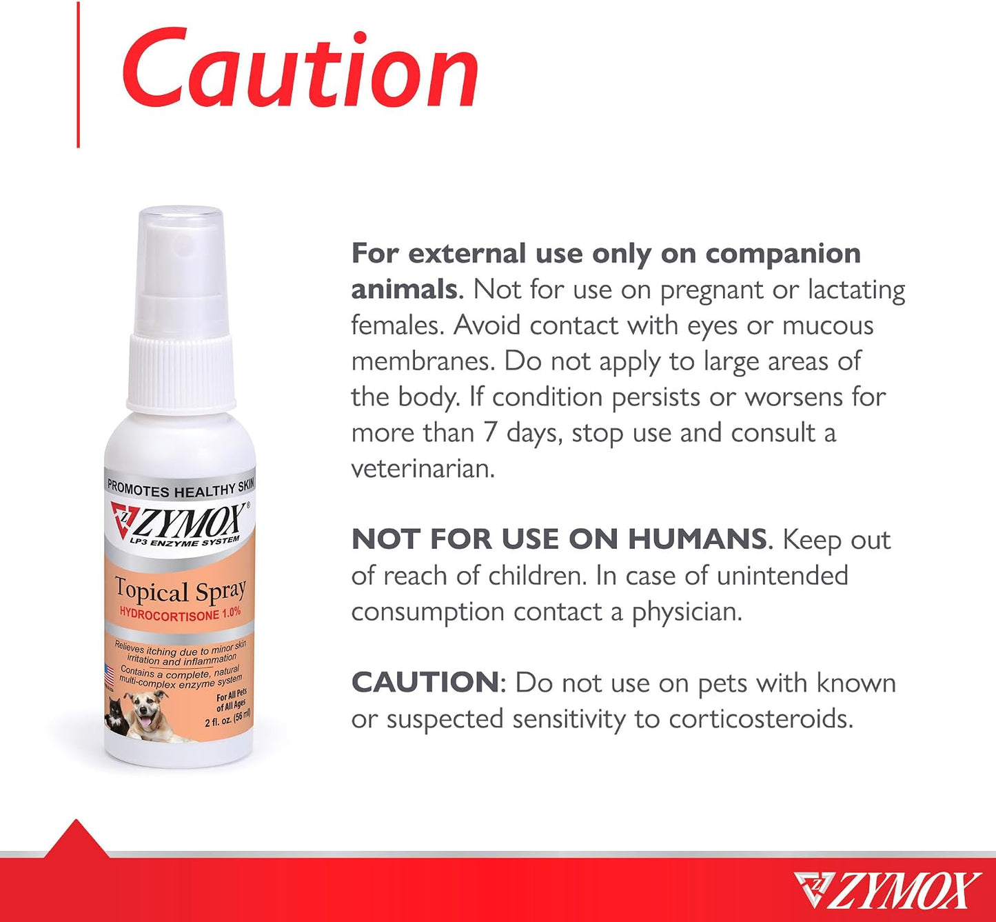 Zymox Topical Hot Spot Spray for Dogs and Cats with 1% Hydrocortisone, 2oz