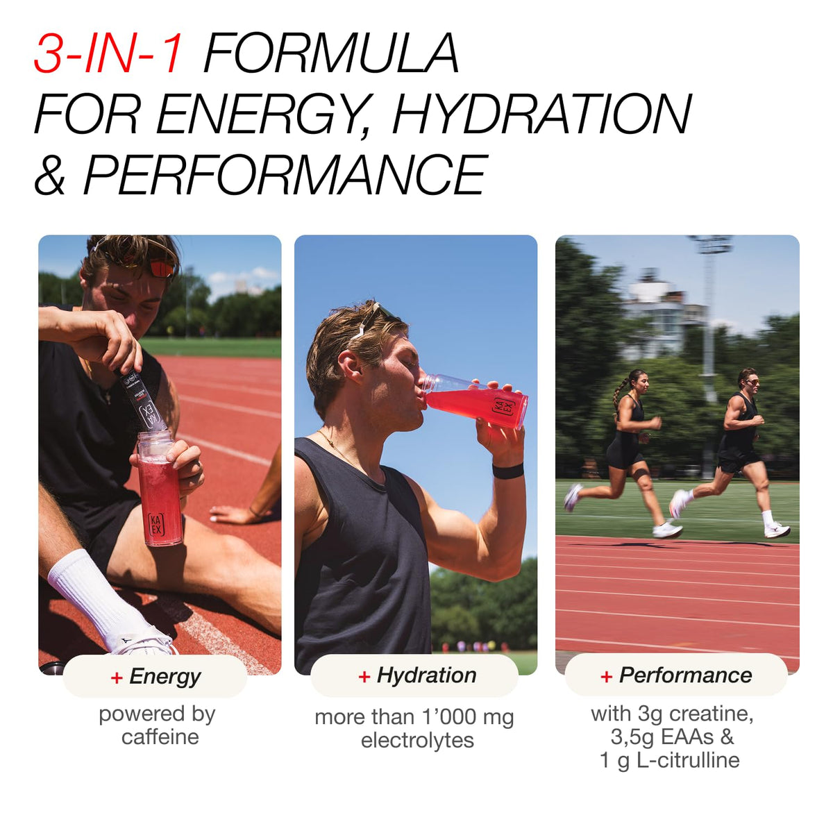 KA EX Creatine EAA+ Booster, 3-in-1 Performance Drink 7 Pack