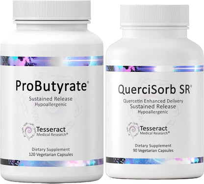 Tesseract Gut & Immune Support Bundle – ProButyrate 600mg & QuerciSorb SR Quercetin 400mg, 120 + 90 Capsules, Gastrointestinal & Immune Health, Hypoallergenic