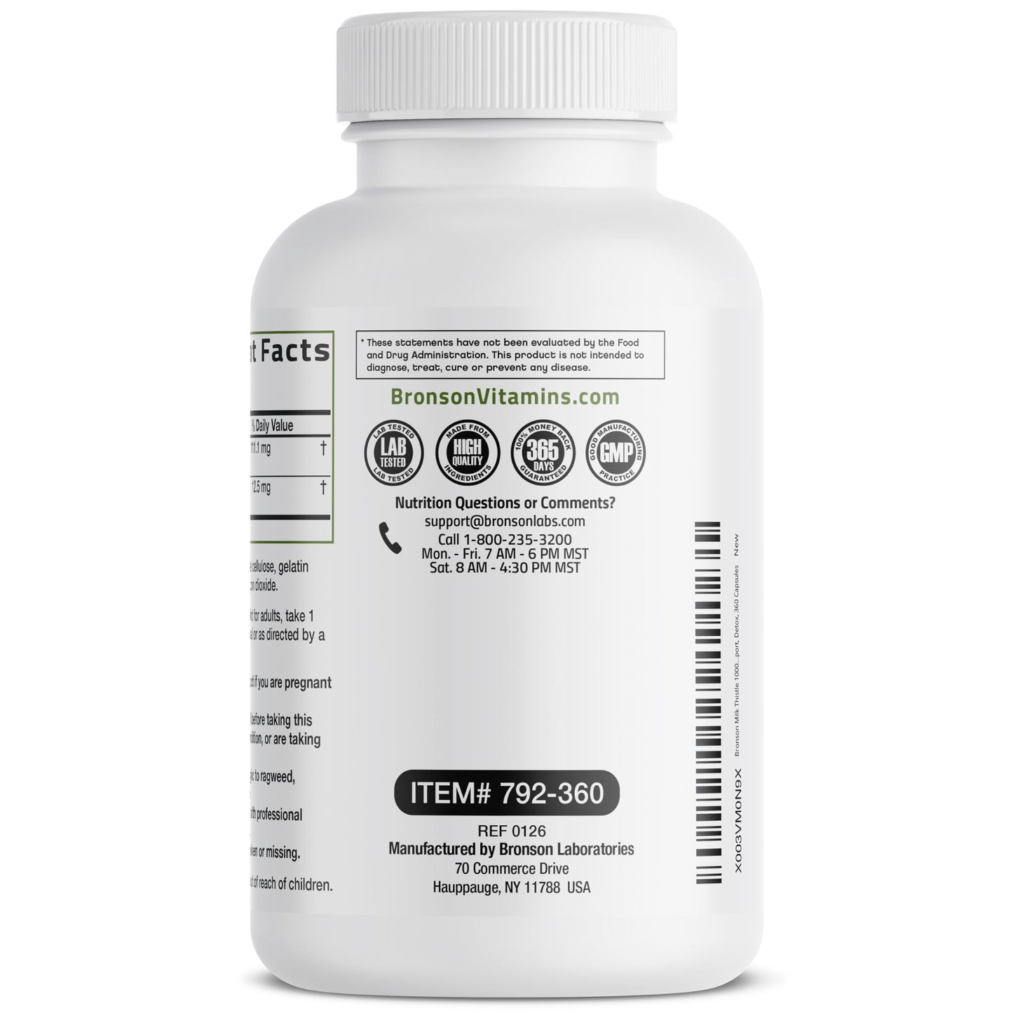 Bronson Milk Thistle Silymarin Marianum & Dandelion Extract, 120 Capsules | 2-in-1 Liver Cleanse, Health, Detox & Antioxidant Support, Non-GMO, Gluten-Free, Soy-Free
