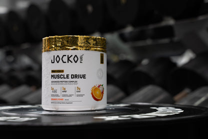 Jocko Fuel Muscle Drive Pro Series, Mango Passionfruit, HMB, Di-Leucine, EAAs, Protects Lean Muscle Mass & Breakdown, Aids Recovery, Natural Appetite Suppressant, No Bloat, Zero Sugar, 30 Servings