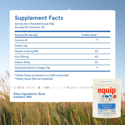 Equip Foods Clean Coffee & Grass Fed Collagen Powder Unflavored