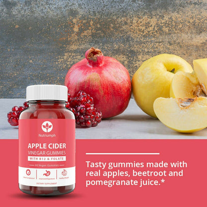 Nutriumph Apple Cider Vinegar Gummies with The Mother Vegan – Weight Loss, Detox