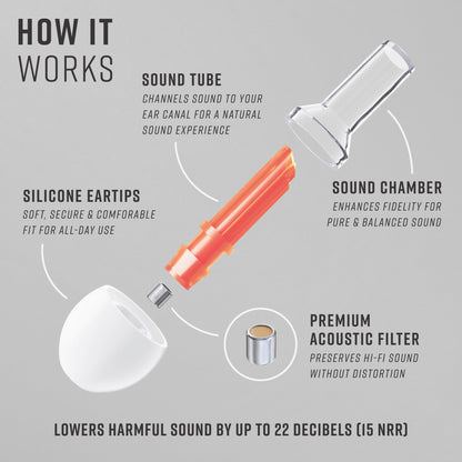 Vibes High Fidelity Ear Plugs - Invisible Earplugs for Music Concerts, Musicians, Motorcycl
