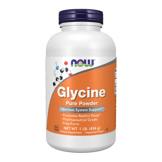 NOW Foods Supplements, Glycine Pure Powder, Promotes Restful Sleep*, Neurotransmitter Support*, 1-Pound