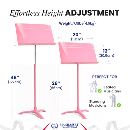 Manhasset Music Stand for Sheet Music - 48 Symphony Model - Long Lasting, Durable Manhasset Stand - Adjustable Height - 26" to 48" - Made in the USA