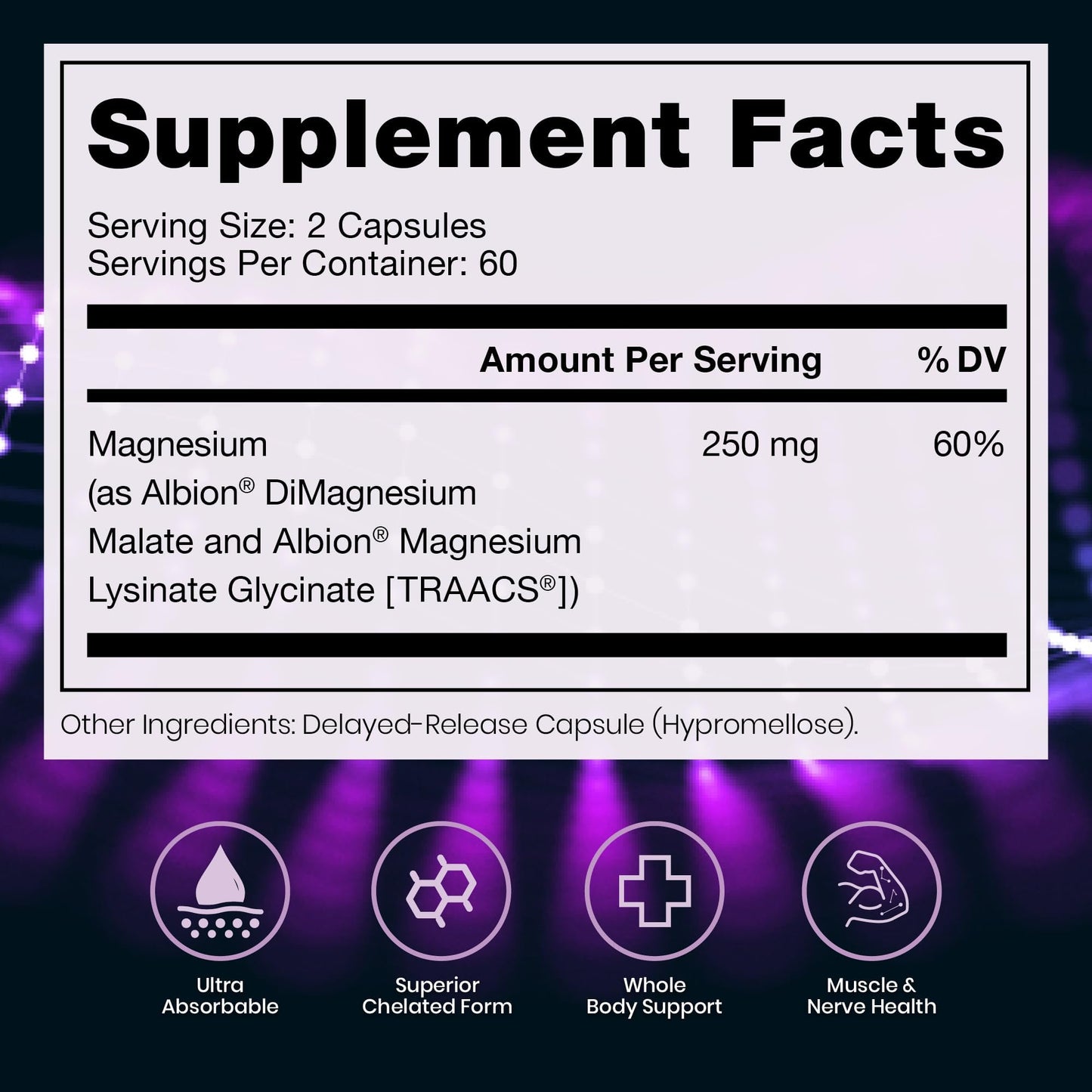 Magnesium Lysinate Glycinate & Magnesium Malate, Made in USA | 4 Month Supply | Chelated for Maximum Absorption, Supports Bone Health & Energy, Non-GMO, 240 Count