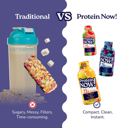 Protein Now Liquid 3 oz. Protein Shot By NutraBio– 21g Protein, 0 Carbs, 0 Fat, GLP-1 Support, Ready-to-Drink, No Refrigeration, Whey & Collagen Protein for Hair, Skin & Nails, On-the-Go Nutrition- Strawberry Watermelon