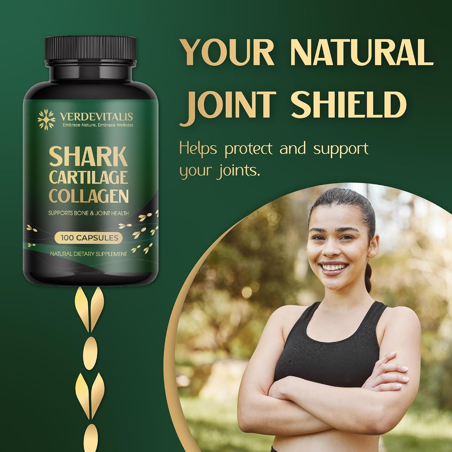 Fish Collagen Peptides Capsules – 100 Capsules | Fish Collagen Peptides | Supports Hair, Skin, Nails, Joints & Bones | Gluten-Free, Non-GMO | Made in USA