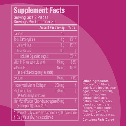 Swisse Glow Skin Glam Bites – Collagen Peptides, Hyaluronic Acid & Sea Moss – Supports Skin Elasticity & Hydration – Zero Sugar Gummies for Adults – Blueberry Lavender Flavor, 60 Count