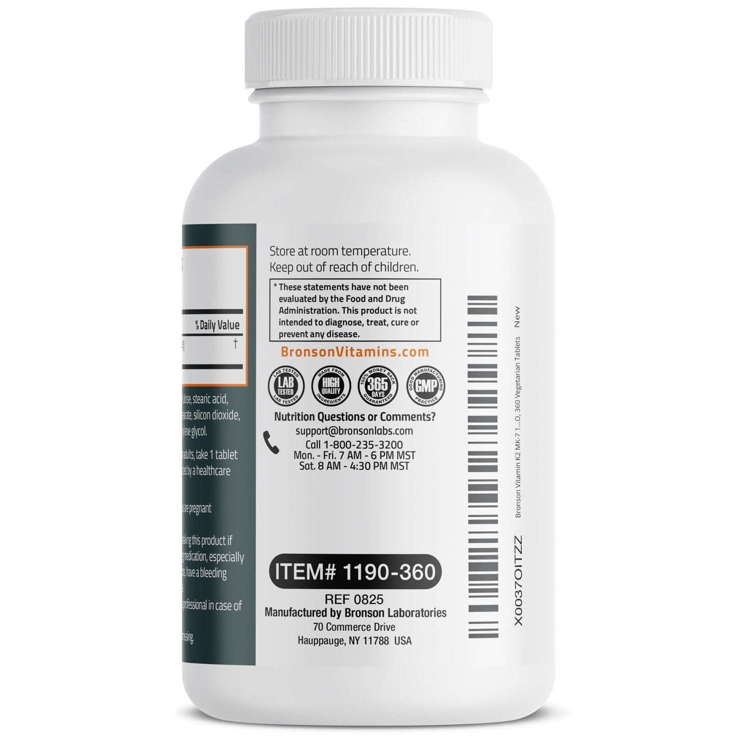 Bronson Vitamin K2 MK-7 100 MCG, K2 as MK7 Menaquinone, Bone Support Non-GMO, 120 Tablets