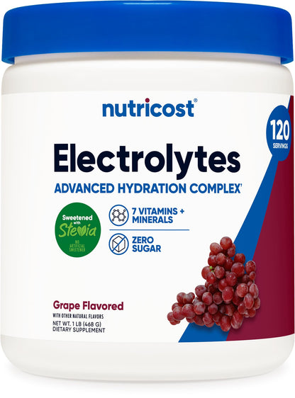 Nutricost Electrolyte Complex Powder (120 Servings, Fruit Punch) | Hydration Supplement Drink Mix with Vitamins and Minerals