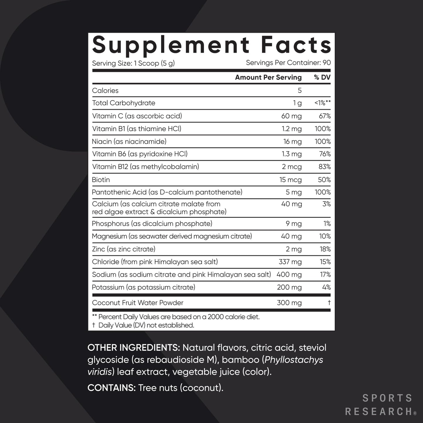 Sports Research® Hydrate Electrolytes Powder Packets - Sugar-Free & Naturally Flavored with Vitamins, Minerals, and Coconut Water - Supports Hydration - 16 Packets - Variety Pack | Sugar-Free