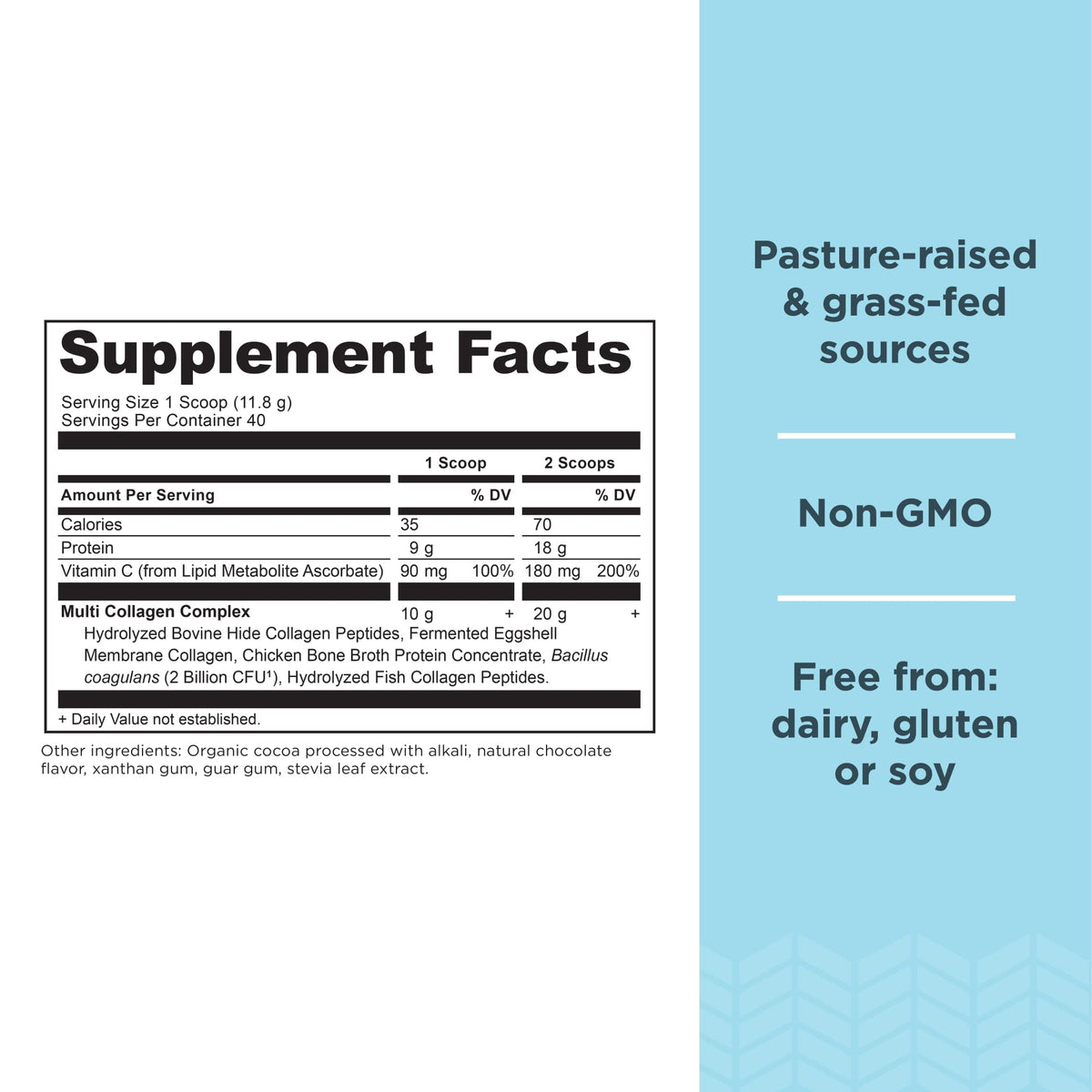 Ancient Nutrition Collagen Powder Protein, Multi Collagen Chocolate Protein Powder