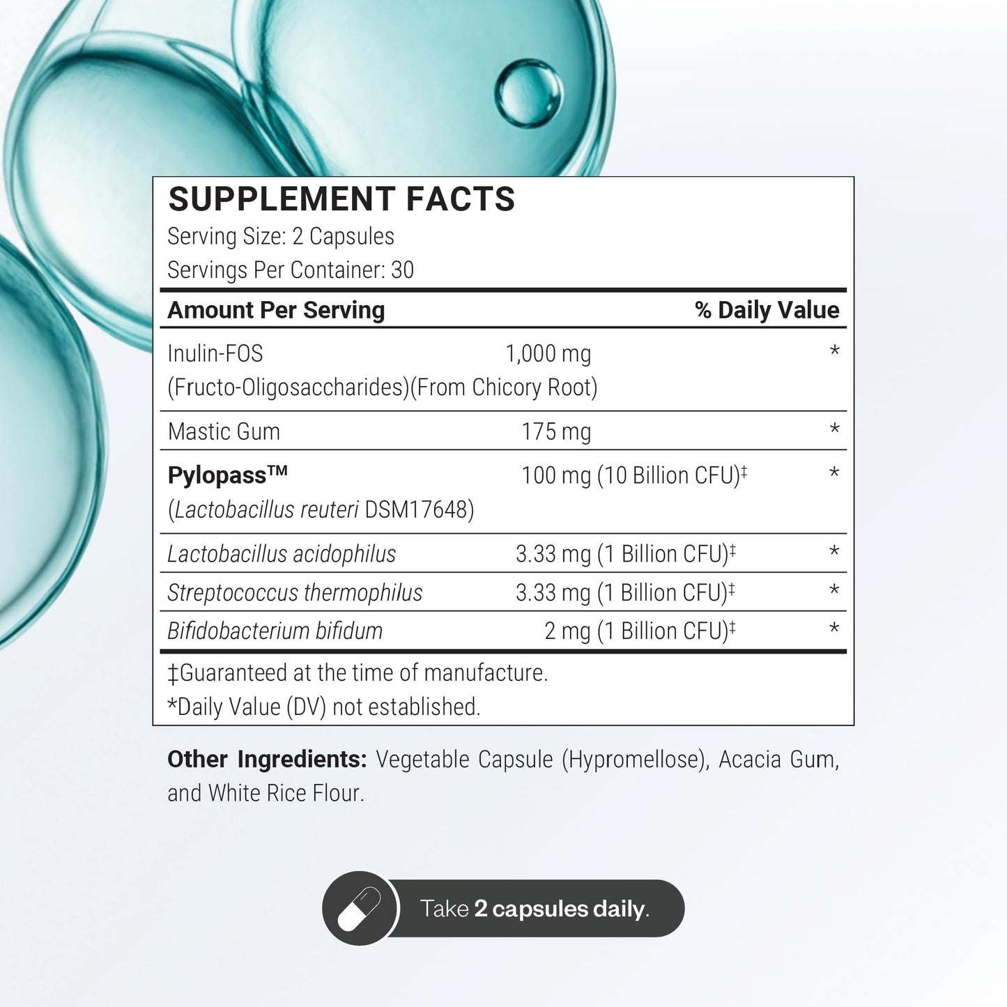 Supersmart H. Pylori Formula 20 Billion CFU per Day - Natural Probiotic Lactobacillus Reuteri DSM 17648 Supplement | Non-GMO & Gluten Free - 60 Vegetarian Capsules