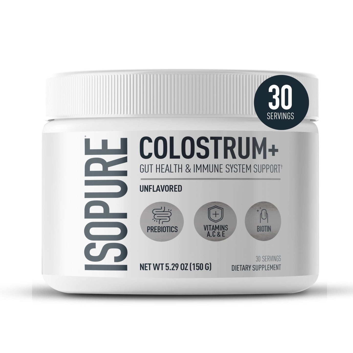Isopure Bovine Colostrum Supplement Powder, Gently Processed, 90 Servings