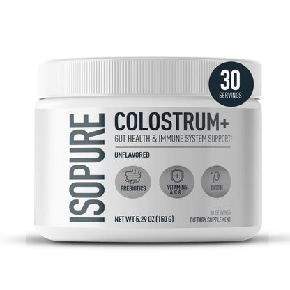 Isopure Bovine Colostrum Supplement Powder, Gently Processed, 90 Servings