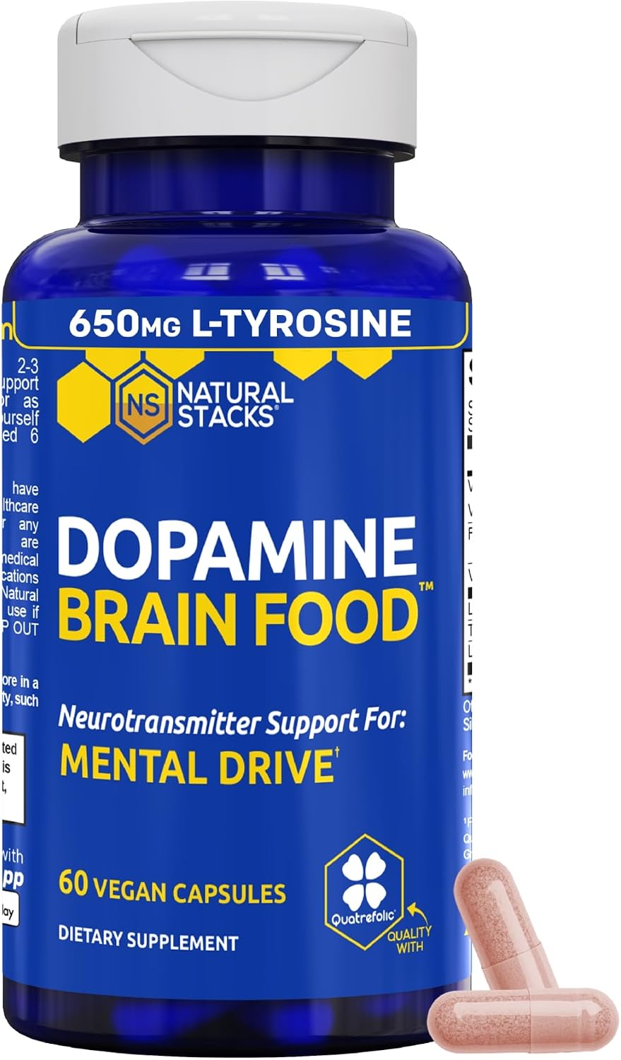 NATURAL STACKS Dopamine Brain Food + Sleep Magnesium Gummies Bundle - Supports Mental Drive & Sleep* - 90 Total Pieces