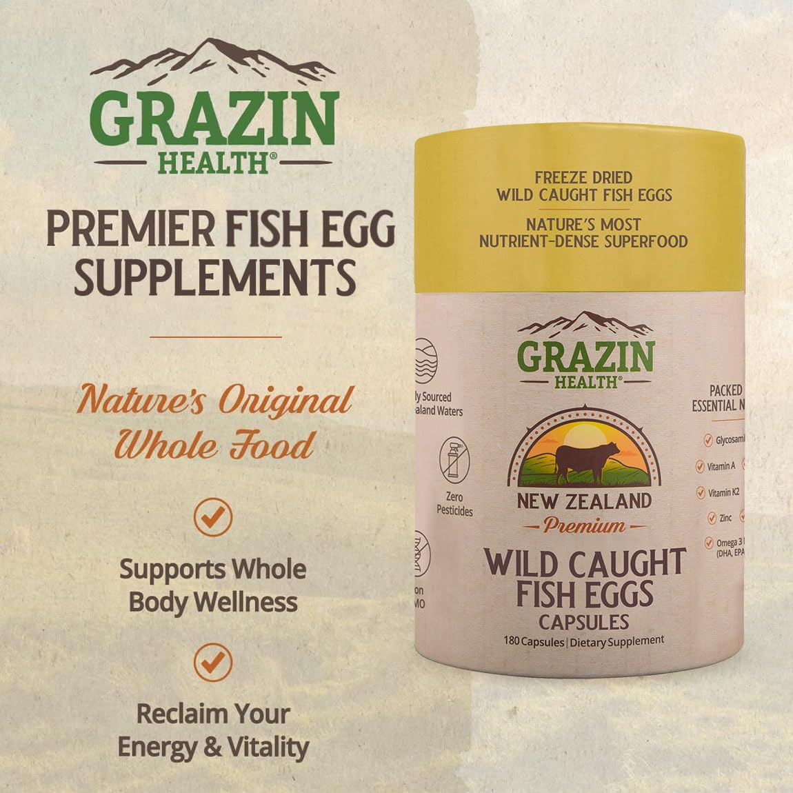Bovine Organ Complex 3000mg per Serving (30 Servings) | Pancreas, Liver, Spleen, Kidney, Heart (600 Mg per Organ per Capsule) Grass Fed