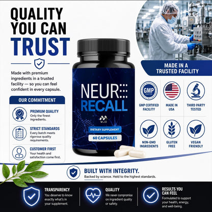 Neuro Recall Capsules, Official NeuroRecall Supplement 5-Pack, 300 Capsules