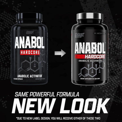 Nutrex Research Anabol Hardcore Anabolic Activator, Muscle Builder and Hardening Agent, 60 Pills Fast Acting Liquid Capsules - 1 Month Supply