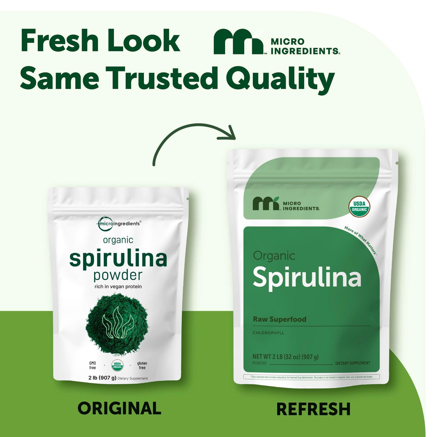 Organic Spirulina Powder, 1lb | Blue-Green Algae, Naturally Occurring Vegan Protein, Vitamins & Minerals | Source of Natural Chlorophyll & Enzymes | Non-GMO, Gluten-Free, No Additives