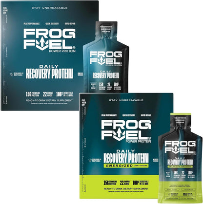 Frog Fuel Power Regular & Energized Protein Shot Bundle, Berry, 48 pk