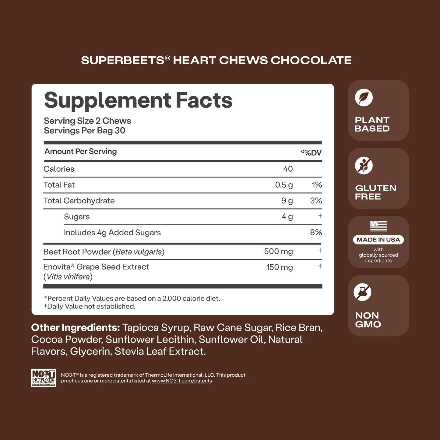 HumanN SuperBeets Heart Chews, Beet Root Powder Support Energy Supplement, Nitric Oxide and Blood Pressure Support, Grape Seed Extract & Non-GMO, Heart Health, Pomegranate Berry Flavor, 60 Count