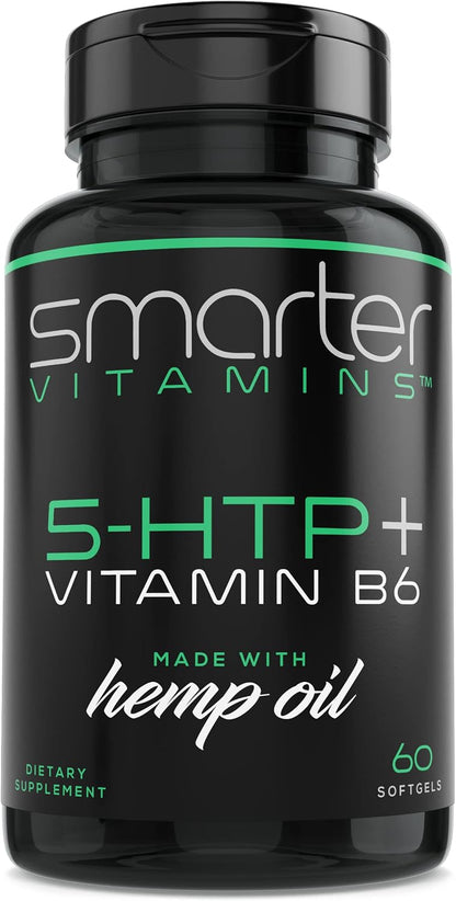 5-HTP 200mg with Vitamin B6 & Hemp Seed Oil, Extended Release, 60 Softgels | Griffonia-derived 5-HTP with B6 and hemp seed oil for balanced mood, restful sleep, cognitive support and daily wellness.