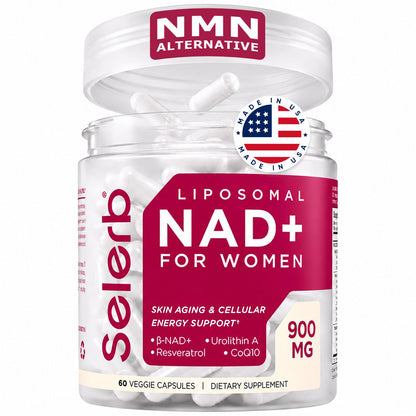 NAD+ Supplement for Women - NMN Alternative with β-NAD+, Trans-Resveratrol, CoQ10, D-Ribose - Promotes Cellular Renewal, Energy, and Radiant Skin Health - 60 Capsules Advanced