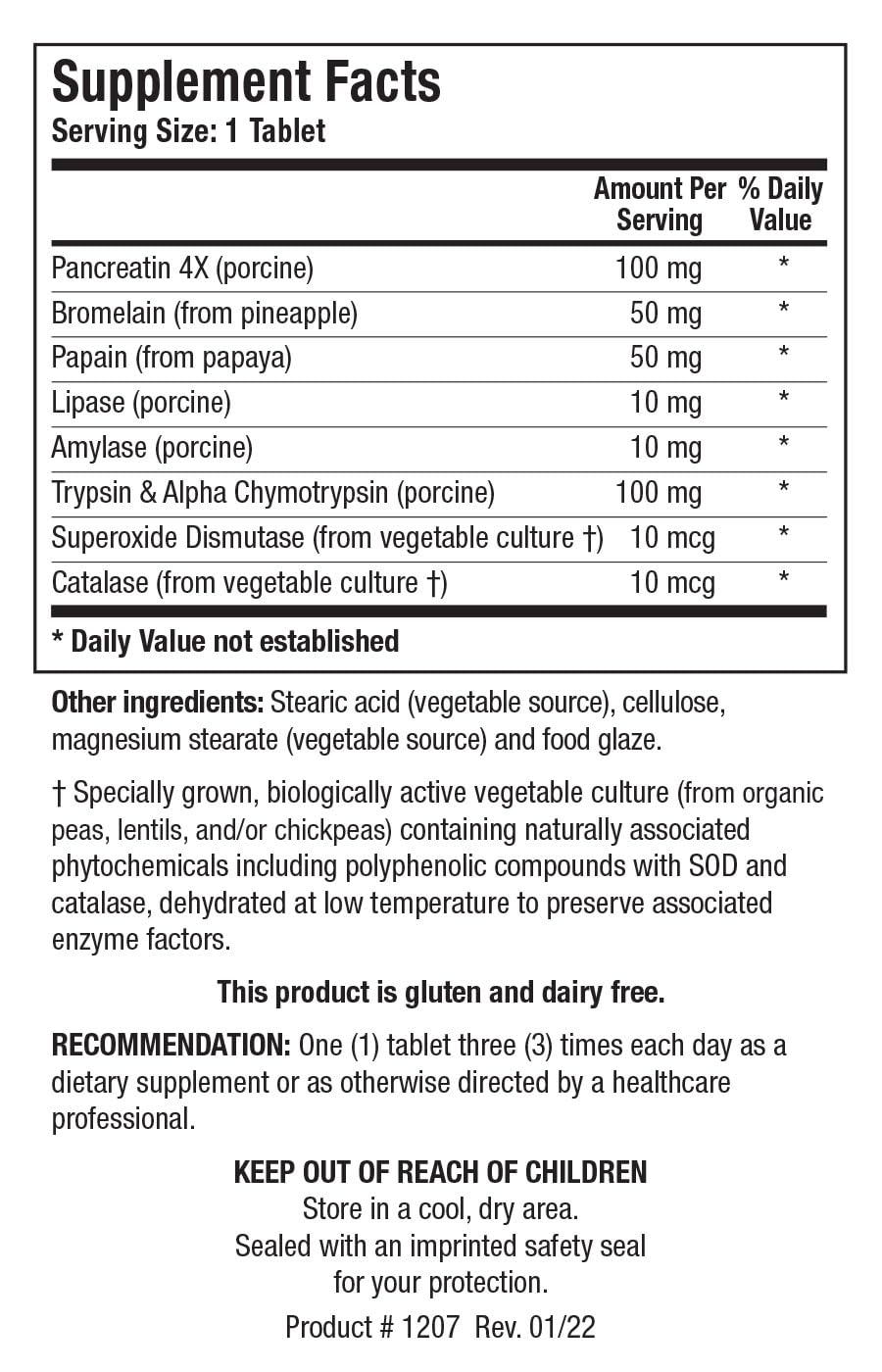Biotics Research Intenzyme Forte™ Proteolytic Pancreatic Enzymes, Pancreatin, Bromelain, Papain, Lipase, Amylase–Supplement Supports Healthy Protein Digestion–Immune & Circulatory Function 100 Tablets