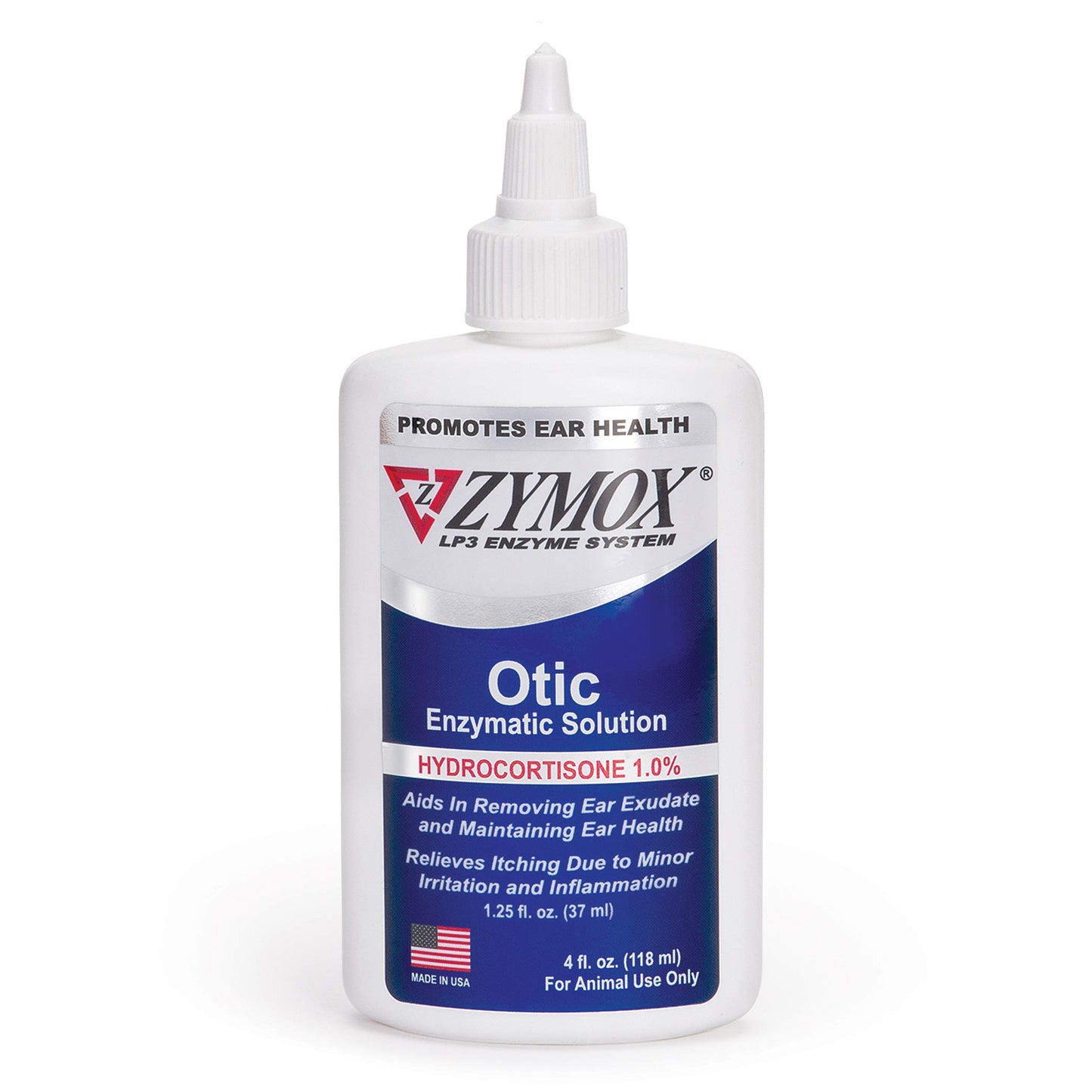 Zymox Otic Enzymatic Solution for Dogs and Cats to Soothe Ear Infections with 1% Hydrocortisone for Itch Relief, 1.25oz | with 1% Hydrocortisone for Itch Relief, 1.25oz