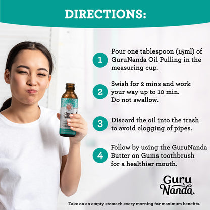 GuruNanda Coconut Oil Pulling with 7 Essential Oils and Vitamin D3, E, K2 (Mickey D)