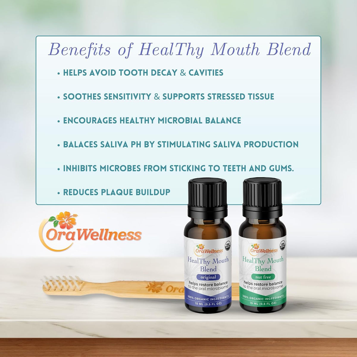 OraWellness Healthy Mouth Blend Tooth Oil 3 Pack + Fantastic Floss Waxed Dental Floss with Hydroxyapatite for Tooth & Gum Repair