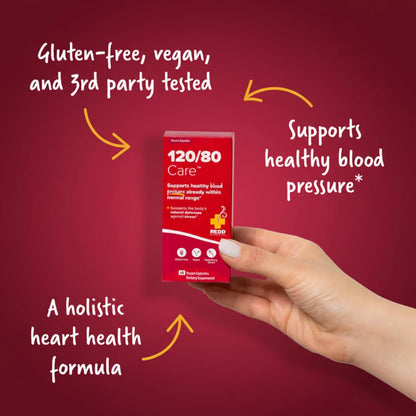Redd Remedies, 120/80 Care, Heart Health and Natural Blood Pressure Support, 60 Vegan Capsules