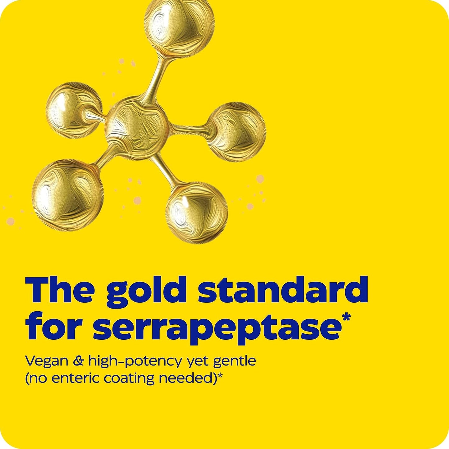 Enzymedica SerraGold - High Potency Serrapeptase Enzyme Supplement for Men & Women, Serrapeptase 100,000 SPU for Adults, Supports Sinus & Respiratory Health, Heart & Immune Function - 120 Capsules