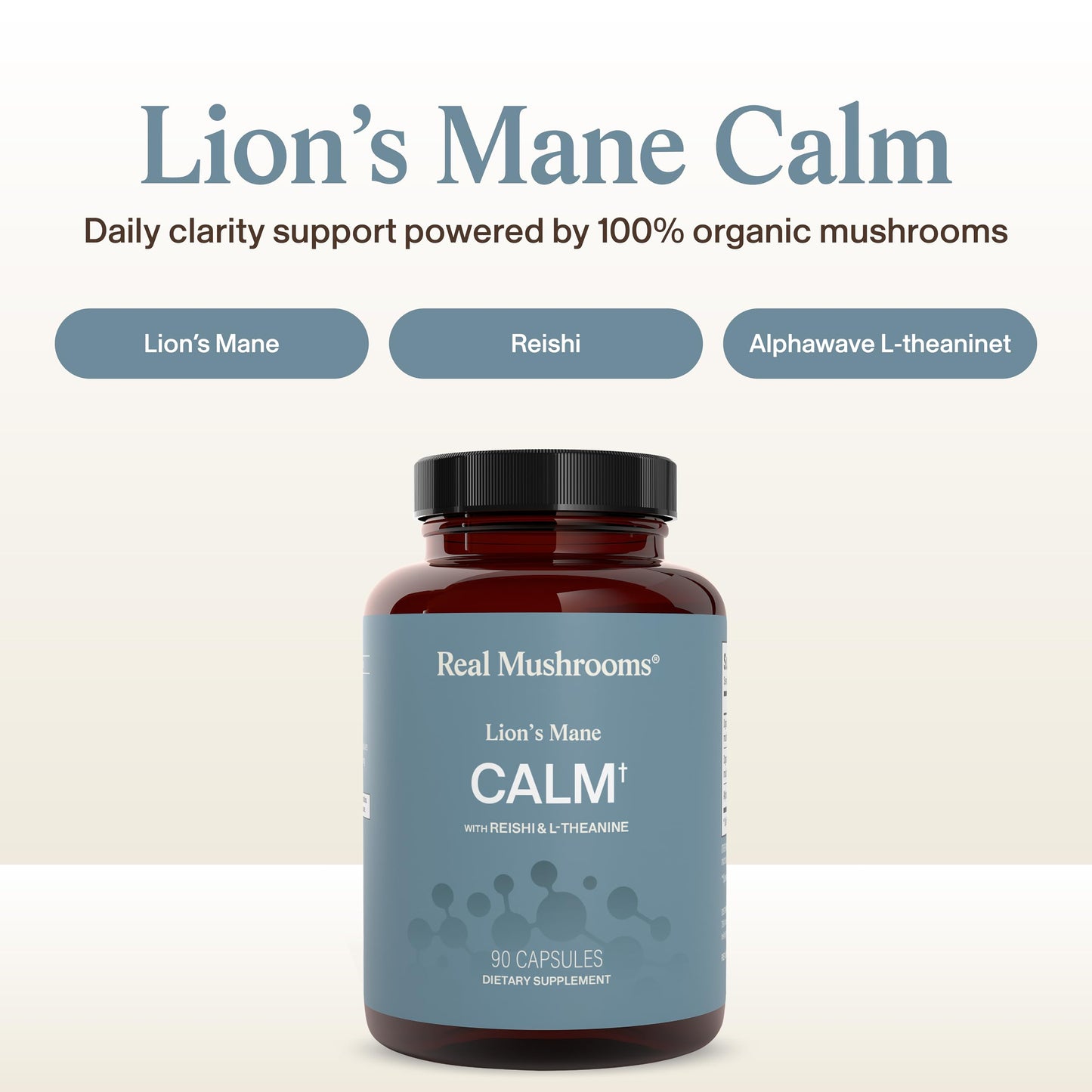 Real Mushrooms Reishi Mushroom Capsules - Handpicked Organic Mushroom Extracts - Red Reishi for Tranquil Daily Wellness with Verified Beta Glucans Vegan, Non-GMO, No Grain Fillers, 90 ct