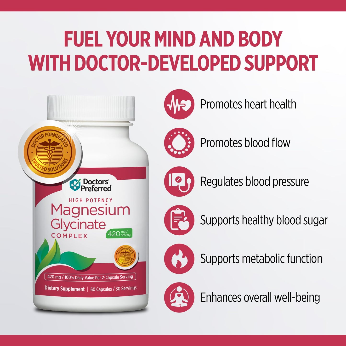 Doctors' Preferred Magnesium Glycinate Complex - Heart & Mood Support | Heart Health
