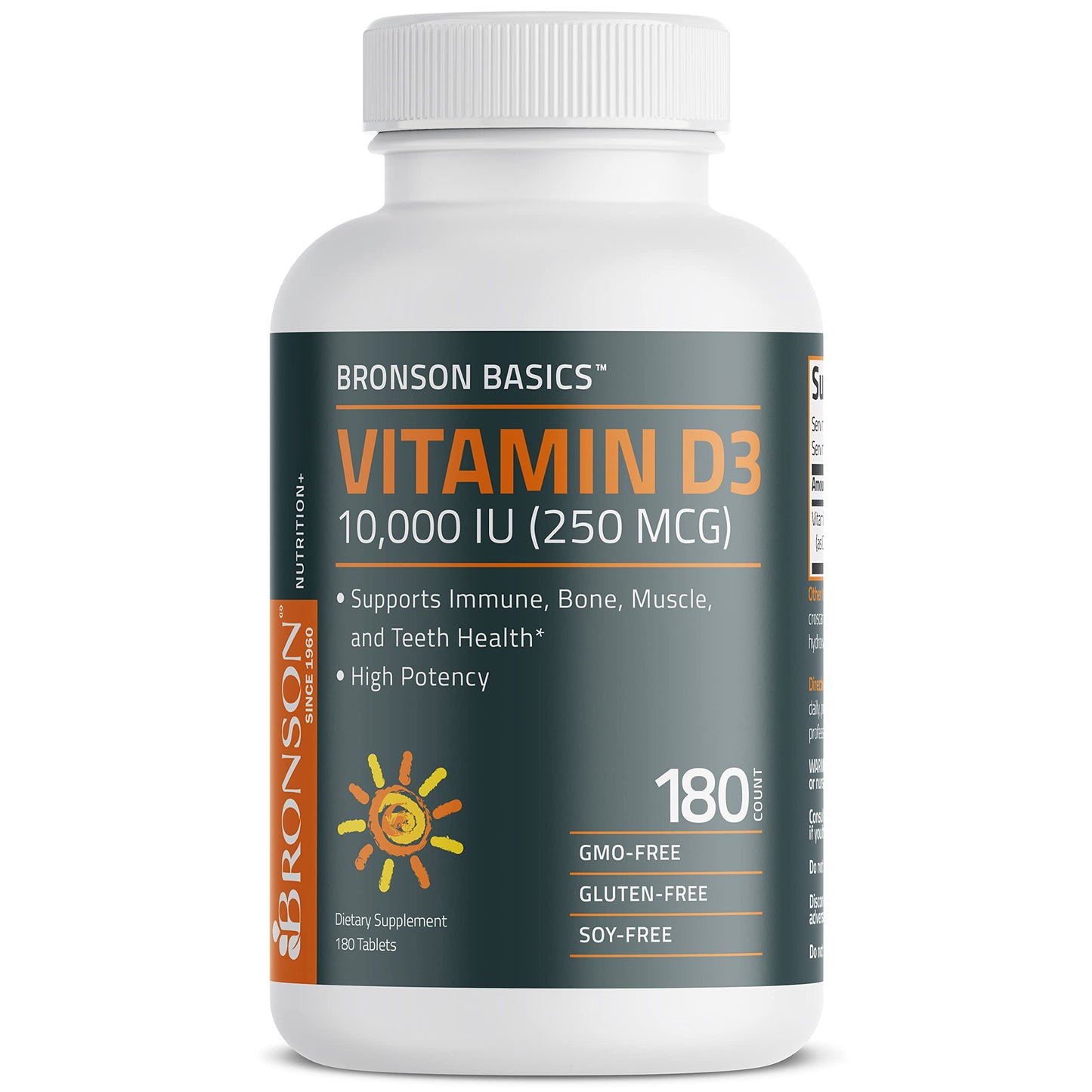 Bronson Vitamin D3 10,000iu (250mcg) Healthy Muscle Function and Immune Support, Non-GMO, 360 Tablets