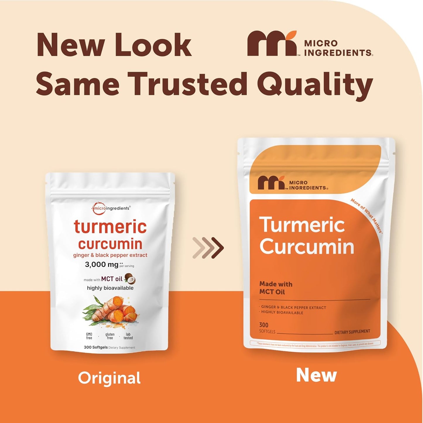 Micro Ingredients Turmeric Curcumin Supplement with Black Pepper & Ginger, 300 Softgels | Made with MCT Oil | 95% Curcuminoids | Non-GMO, Gluten Free