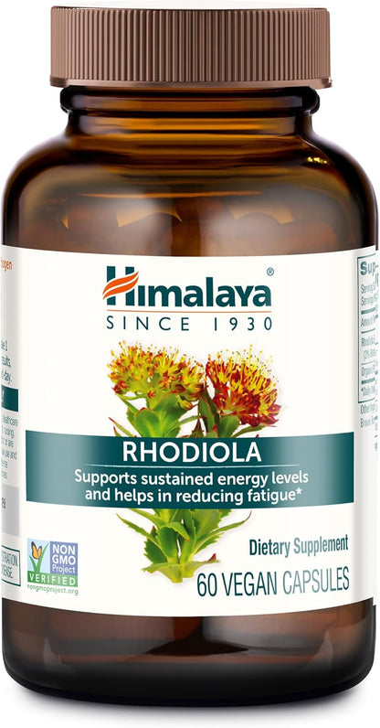 Himalaya Rhodiola Rosea Extract - Herbal Rhodiola Rosea Supplements for Supporting Stress Relief, Energy, and Exercise Endurance - Vegan, Gluten Free, 250 mg, 60 Capsules