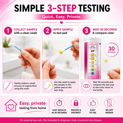 Vaginal pH Test Strips for Women – 50 Count | BV, Yeast & UTI Risk Screening | pH Range 4.0-8.0 | Easy Home Feminine Care Balance Check