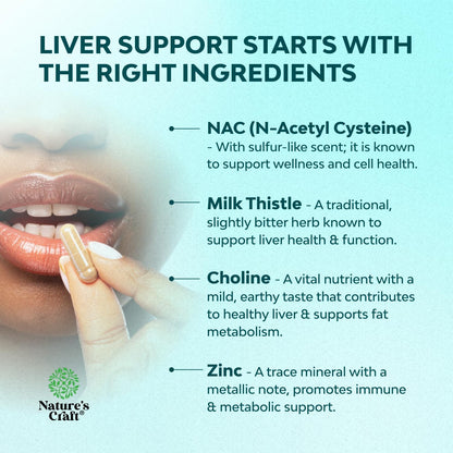 Liver Support NAC Supplement with Milk Thistle for Liver Cleanse Detox & Repair - N Acetyl Cysteine Supplement for Liver Cleanse with Turmeric, Choline, Dandelion & L-Glutathione - 60 Count