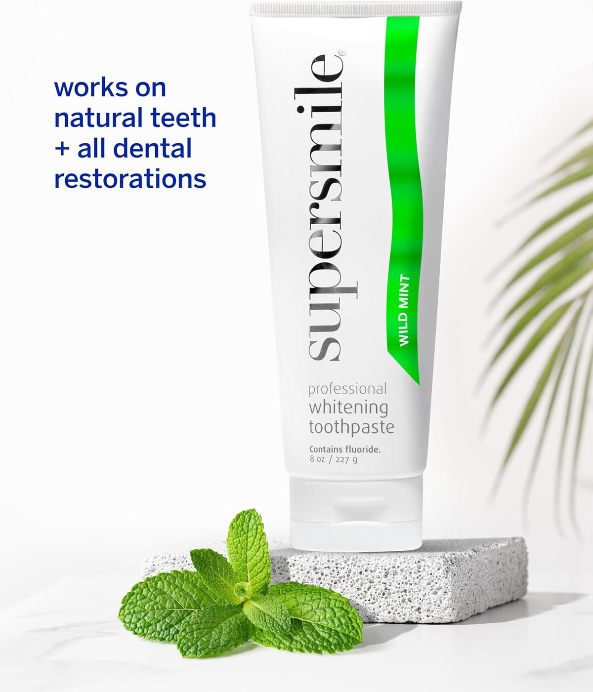Supersmile Wild Mint Whitening Toothpaste, 8 Oz Tubes, 2-Pack Set