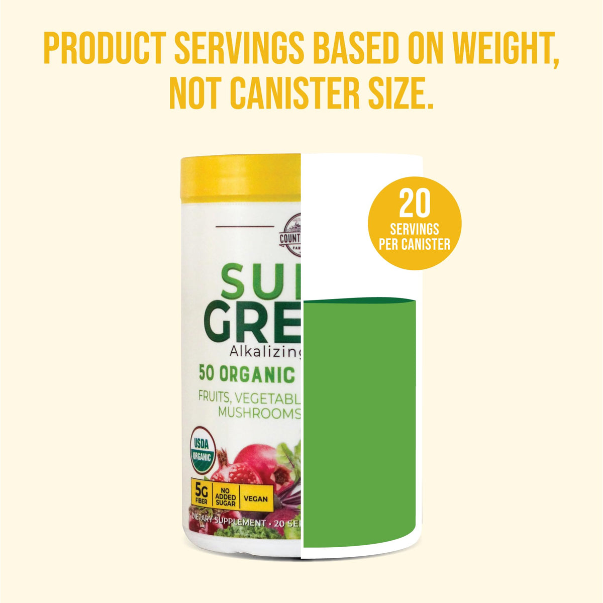 COUNTRY FARMS Super Greens Apple Banana Powder Smoothie, Organic Super Foods