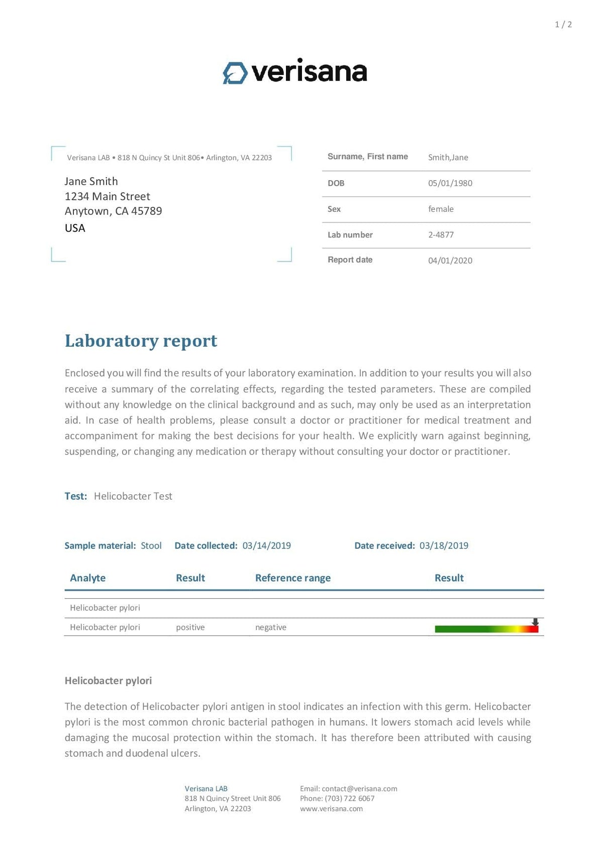 Candida & Helicobacter & Zonulin Test – Lab Testing Kit for Diagnosing Candida, H Pylori and Zonulin
