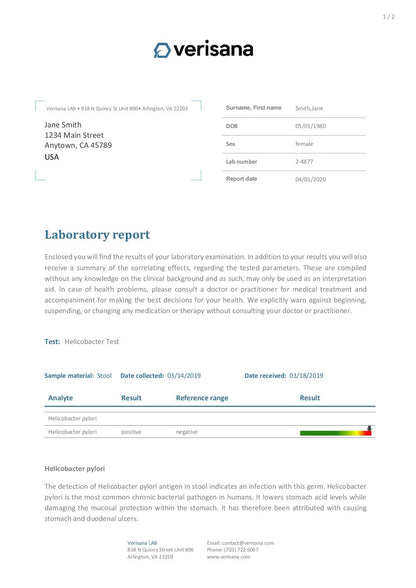 Candida & Helicobacter & Zonulin Test – Lab Testing Kit for Diagnosing Candida, H Pylori and Zonulin
