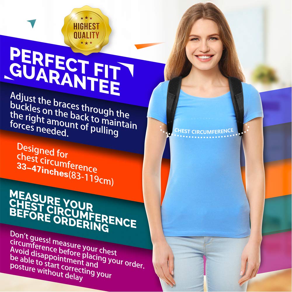 SR SUN ROOM Posture Corrector For Men And Women- Adjustable Upper Back Brace