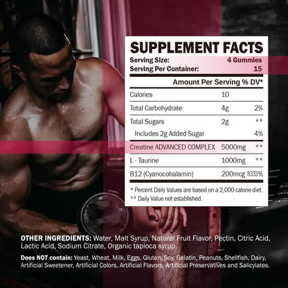 GREABBY Creatine Monohydrate Gummies - 5g Creatine Monohydrate for Women & Men