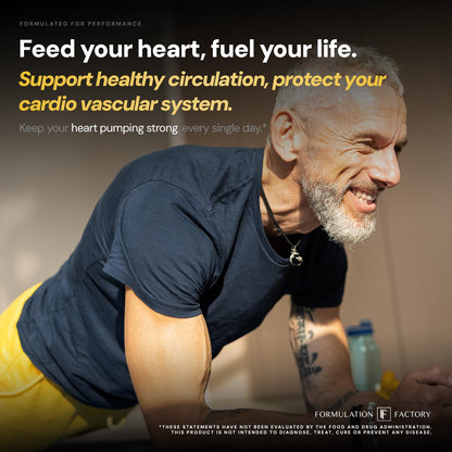 Formulation Factory Heart of Steel Nitric Oxide Supplements for Men & Women, Nitric Oxide Booster for Blood Flow & Circulation with L-Citrulline 1000mg, L-Arginine, CoQ10 & Resveratrol - 120 Capsules
